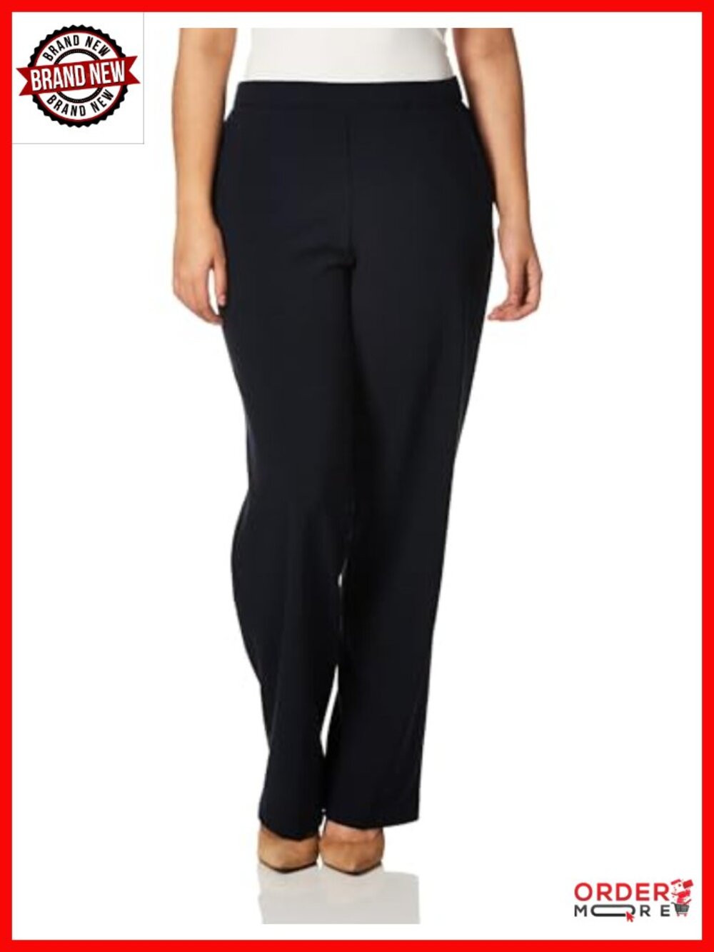 Pull On Dress Pants Straight Leg with Tummy Control Slacks